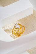 Bague dorée en acier inoxydable anneaux - Bijoux Bravo