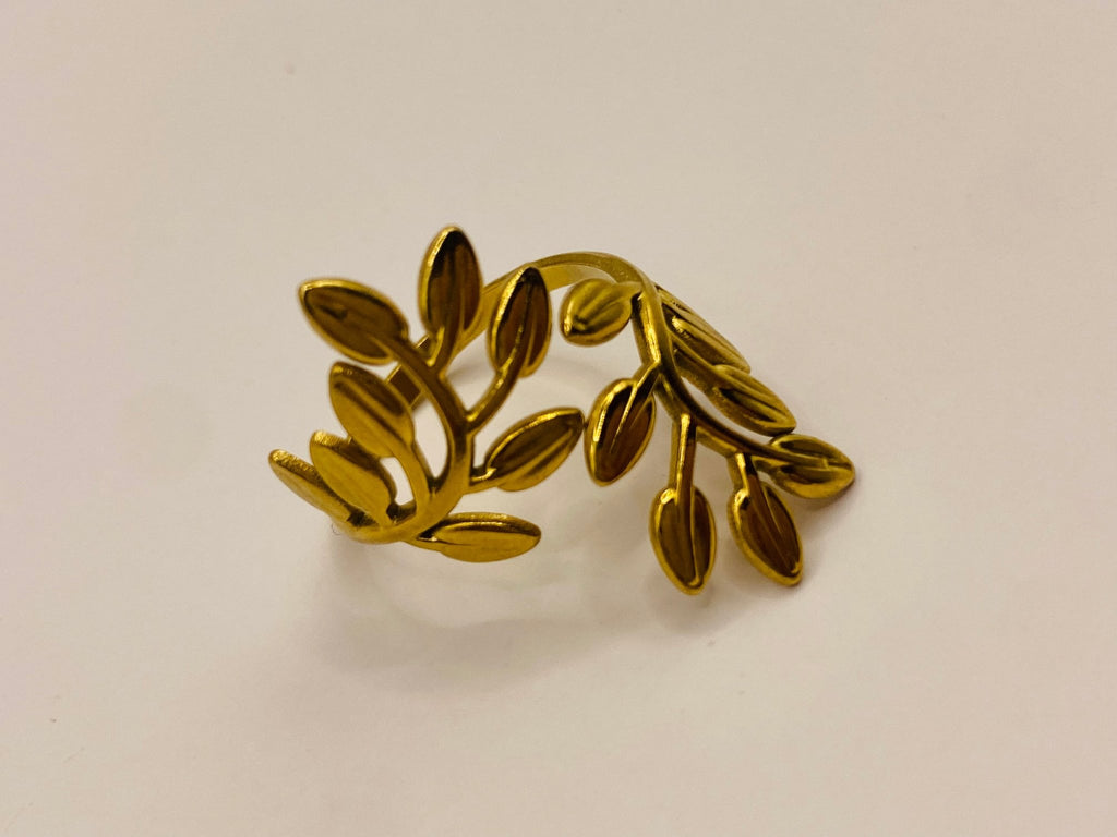 Bague Feuillage Doré - Bijoux Bravo