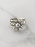 Bague Soleil Blanc avec Zirconias Blancs - Bijoux Bravo