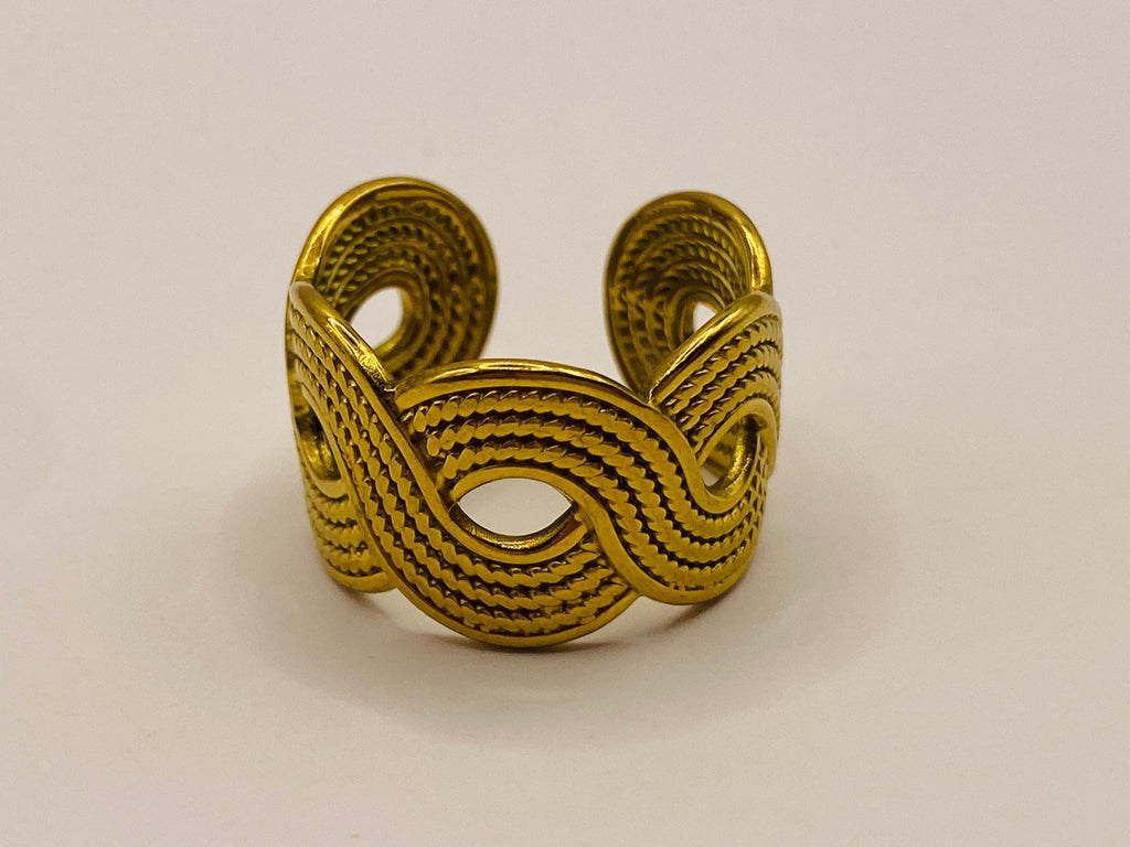 Bague Vague Dorée - Bijoux Bravo