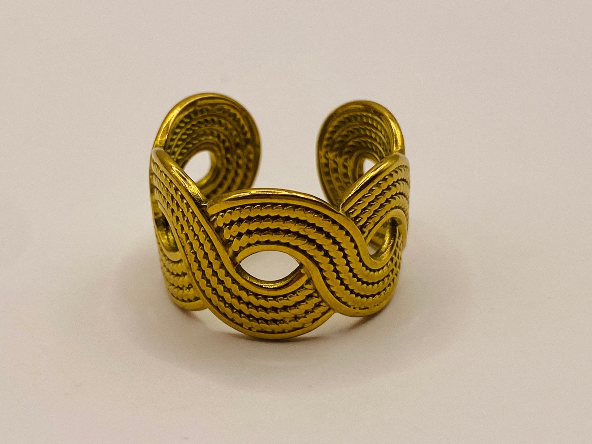 Bague Vague Dorée - Bijoux Bravo
