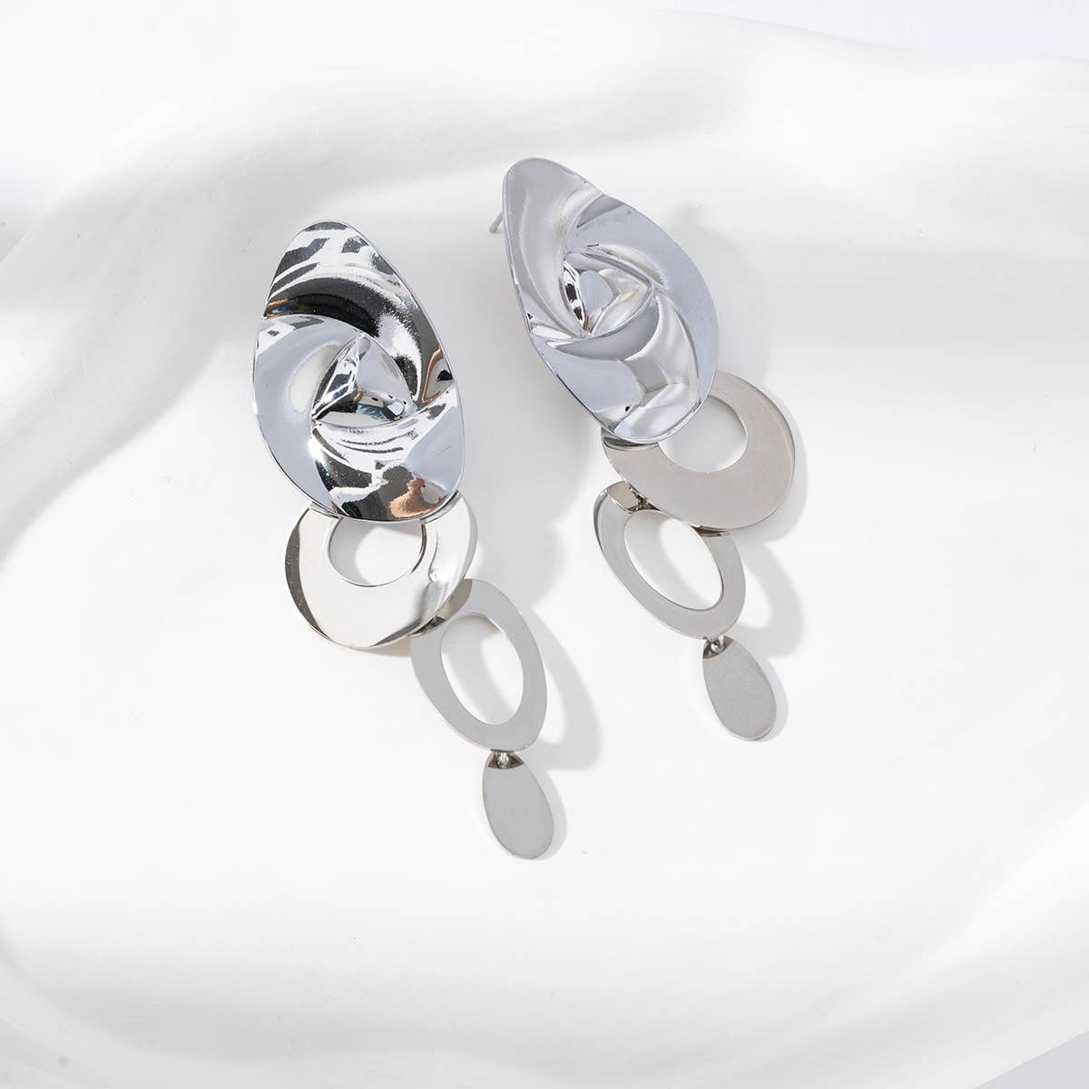 Boucles d'oreilles pendantes cercles - Solène - Bijoux Bravo