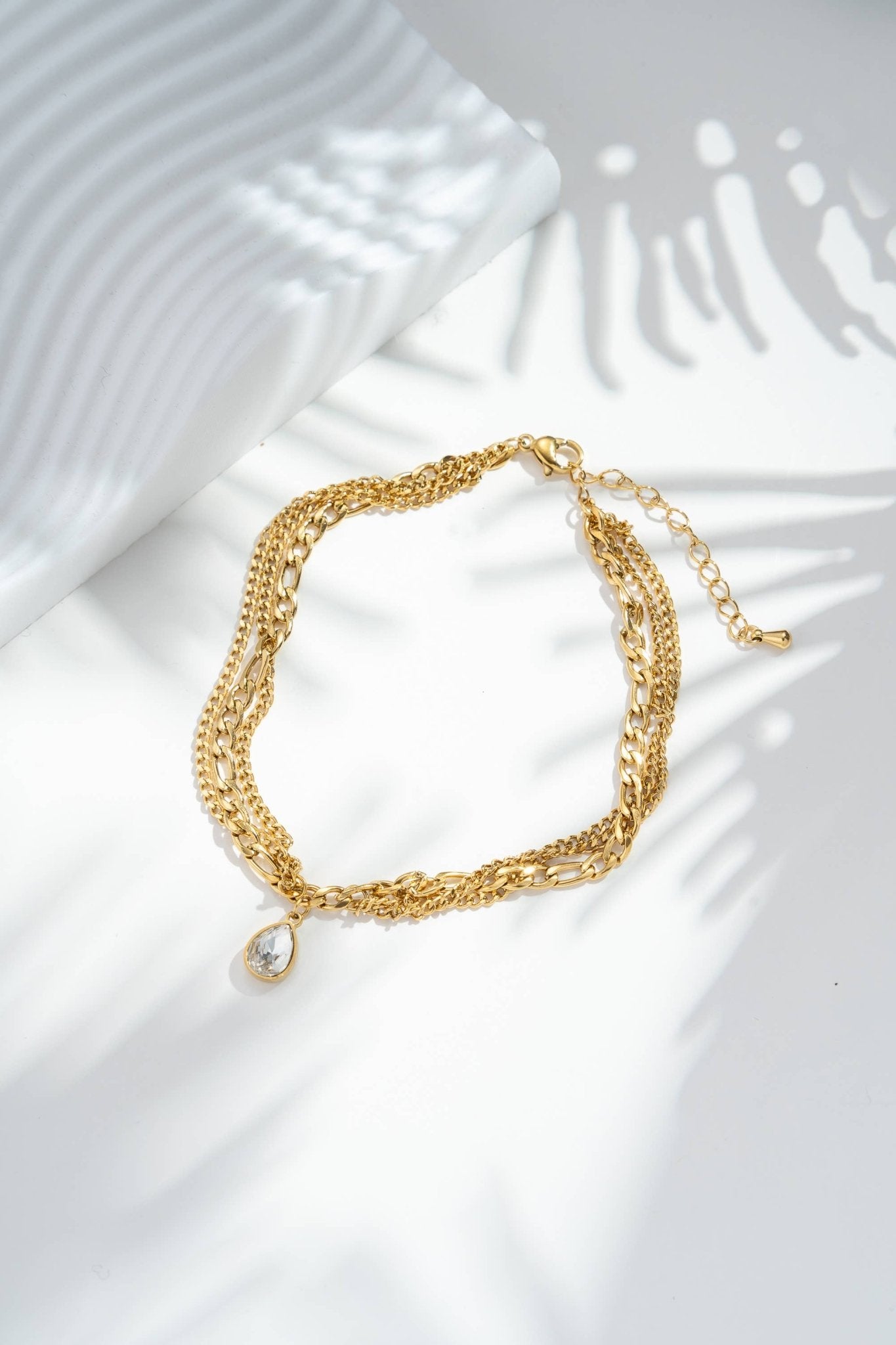 Chaîne cheville triple tour acier inoxydable - Bijoux Bravo